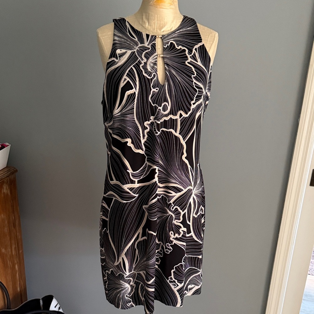 Tommy Bahama Elegant Black and White Floral Dress